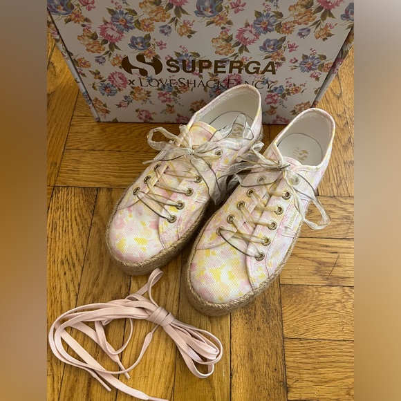 NEW LoveShackFancy x Superga Platform Canvas Sneaker - Picture 4 of 16